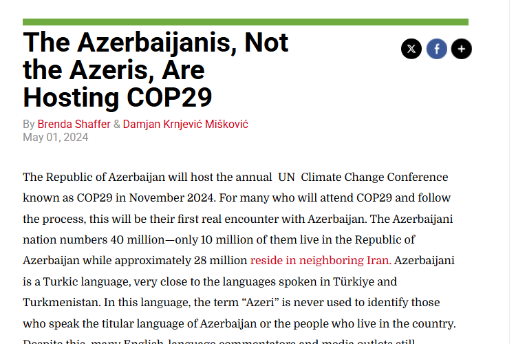 نگاهی به مقاله برندا شیفر در یک پایگاه نفتی: آذربایجانیها آذری نیستند! نگاهی به مقاله برندا شیفر در یک پایگاه نفتی: آذربایجانیها آذری نیستند!